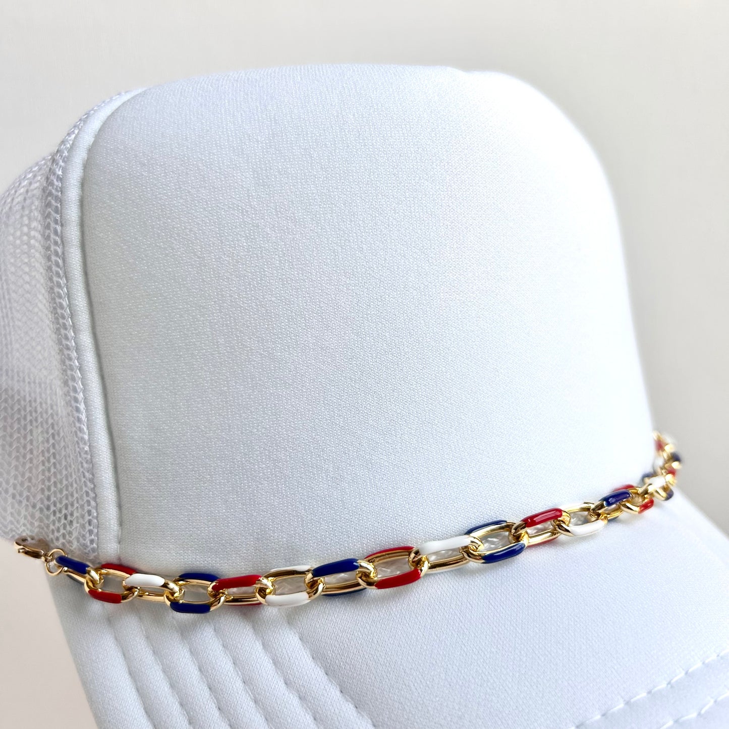 Red, White & Blue Enamel Trucker Hat Chain